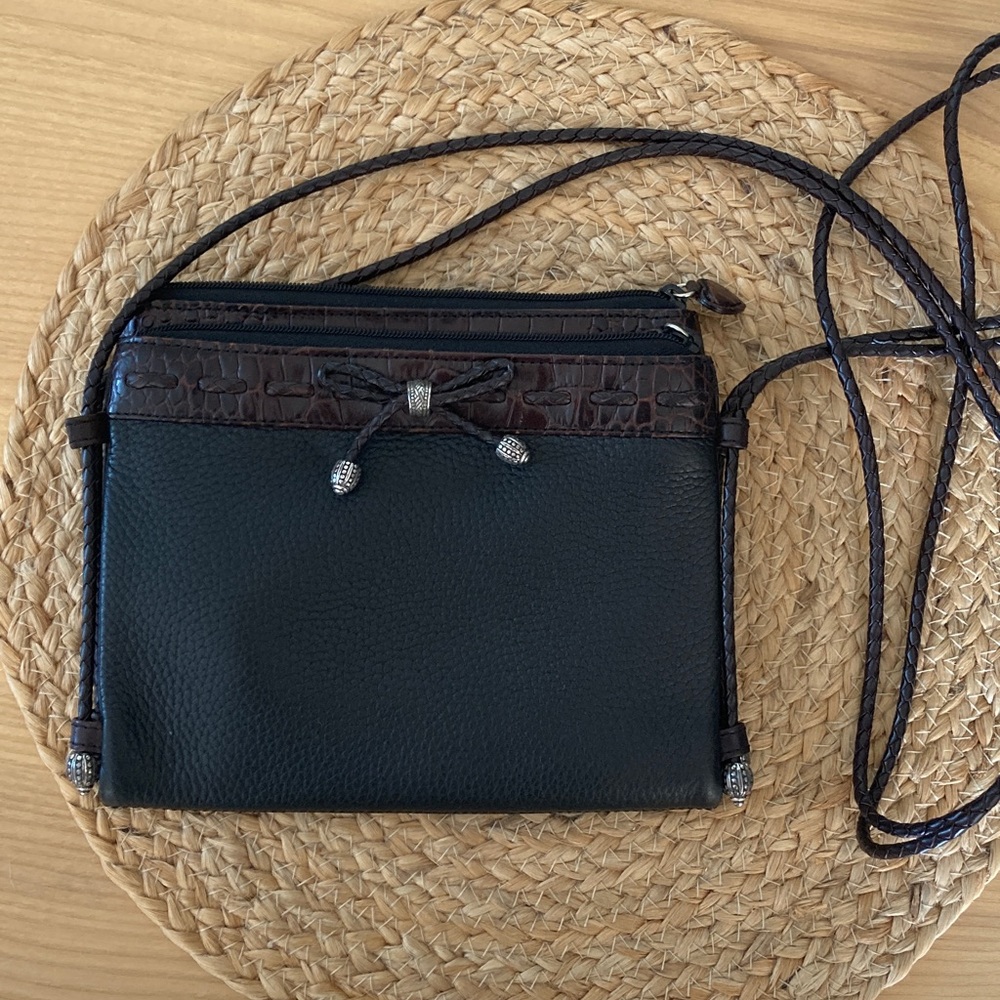 Brighton Black and Brown Crossbody Bag